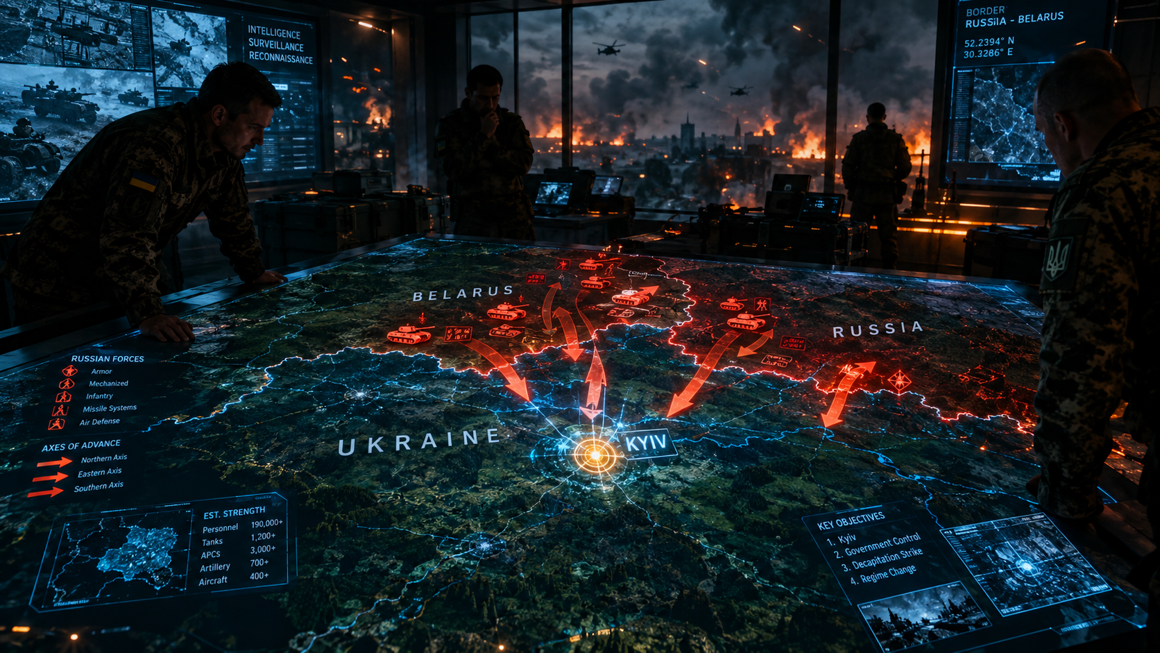 planes de rusia para cercar kiev desde bielorrusia